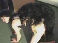 Sexy petite babe got fucked hard by dog's hard dick